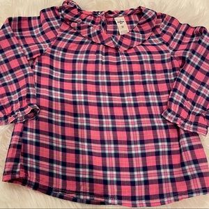 Oshkosh Toddler Plaid Doll Collar Blouse